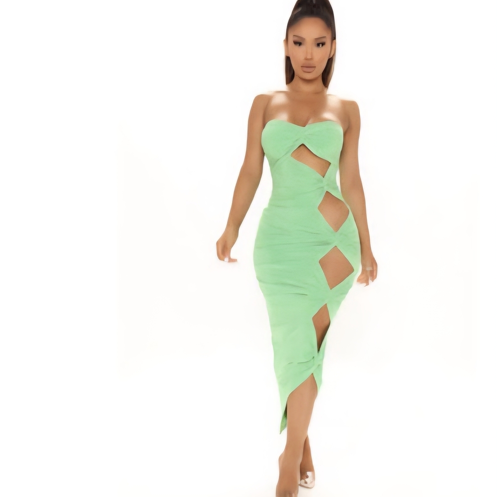 Fashion Nova Vibrant Green Strapless Dress